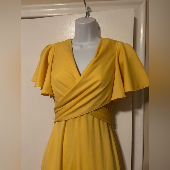 Joseph Ribkoff - 1970s Vintage Flutter Sleeve Maxi - Picture 11 of 11